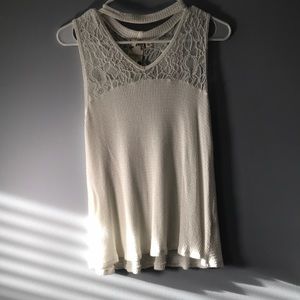 White lace, tank top
